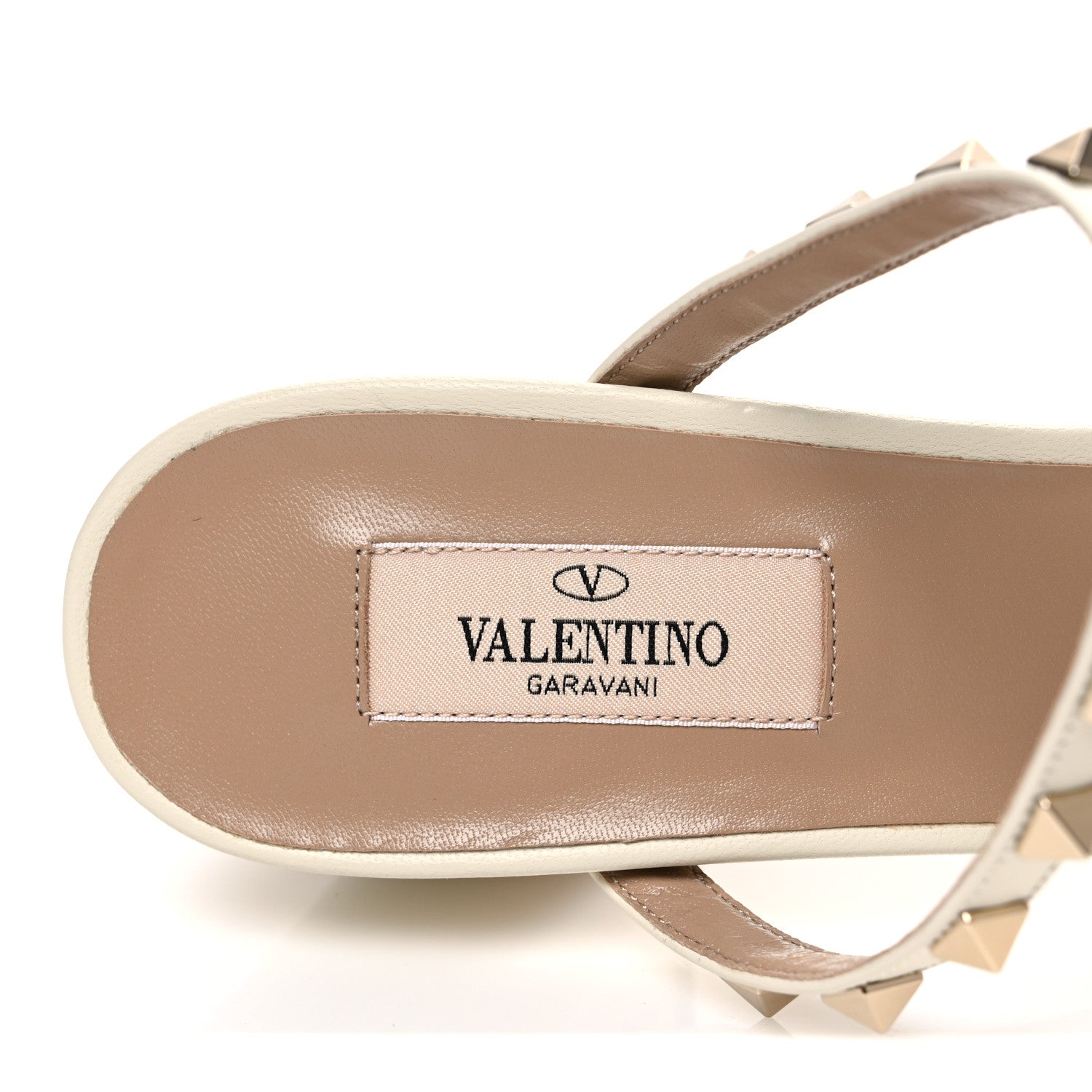 Valentino Garavani Calfskin Rockstud 60mm Caged Slide Sandals 40 Light Ivory 9 of 11