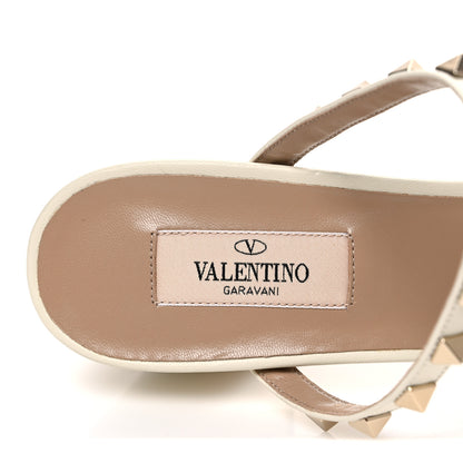 Valentino Garavani Calfskin Rockstud 60mm Caged Slide Sandals 40 Light Ivory 9 of 11