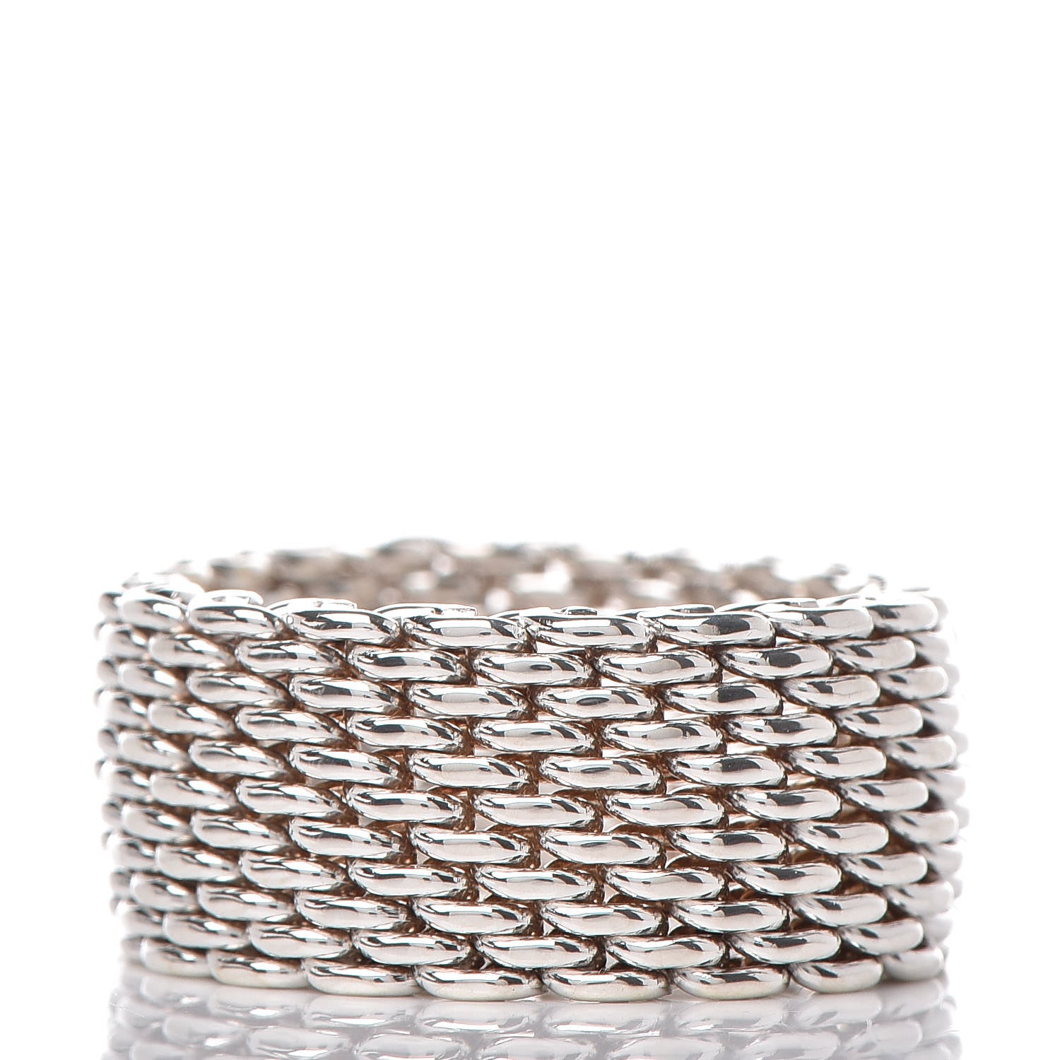 Tiffany Sterling Silver Somerset Mesh Ring 60 9 3 of 4