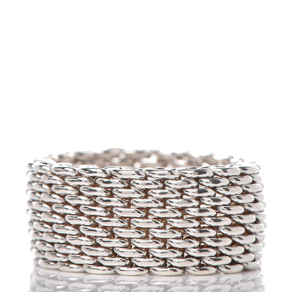 Tiffany Sterling Silver Somerset Mesh Ring 60 9 3 of 4