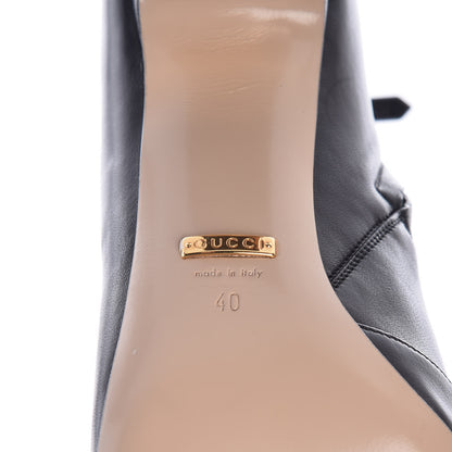 Gucci Nappa Removable Bow Candy Ankle Boots 40 Black 10 of 17