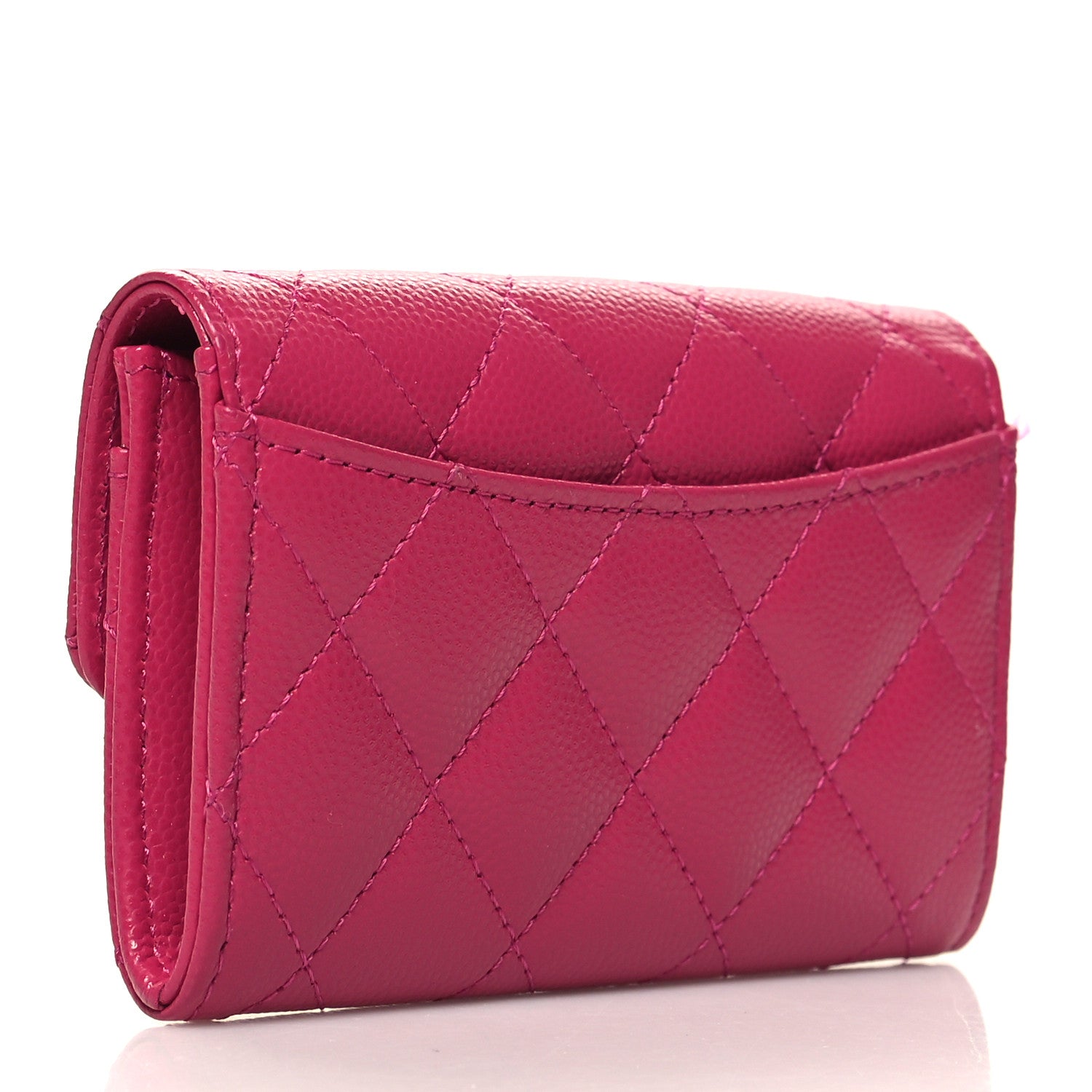 Chanel Caviar Quilted Flap Card Holder Wallet Pink 3 of 11