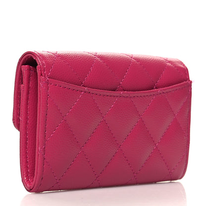 Chanel Caviar Quilted Flap Card Holder Wallet Pink 3 of 11