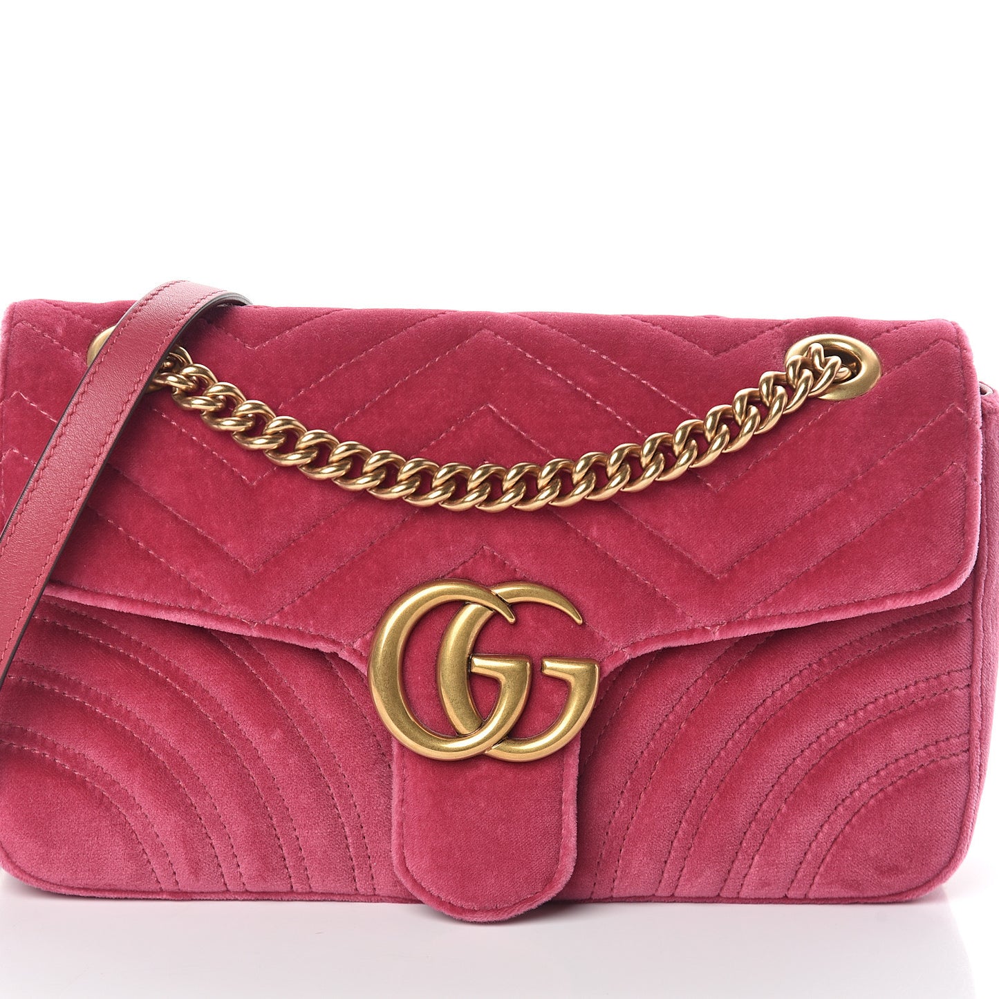Velvet Matelasse Small GG Marmont Shoulder Bag Light Raspberry Rose