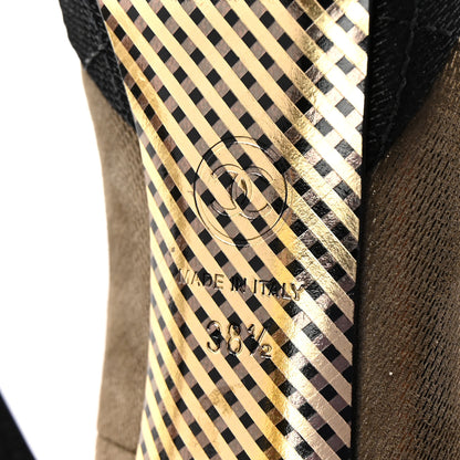 Chanel Metallic Fabric CC Cap Toe Pumps 38.5 Khaki Black 7 of 10