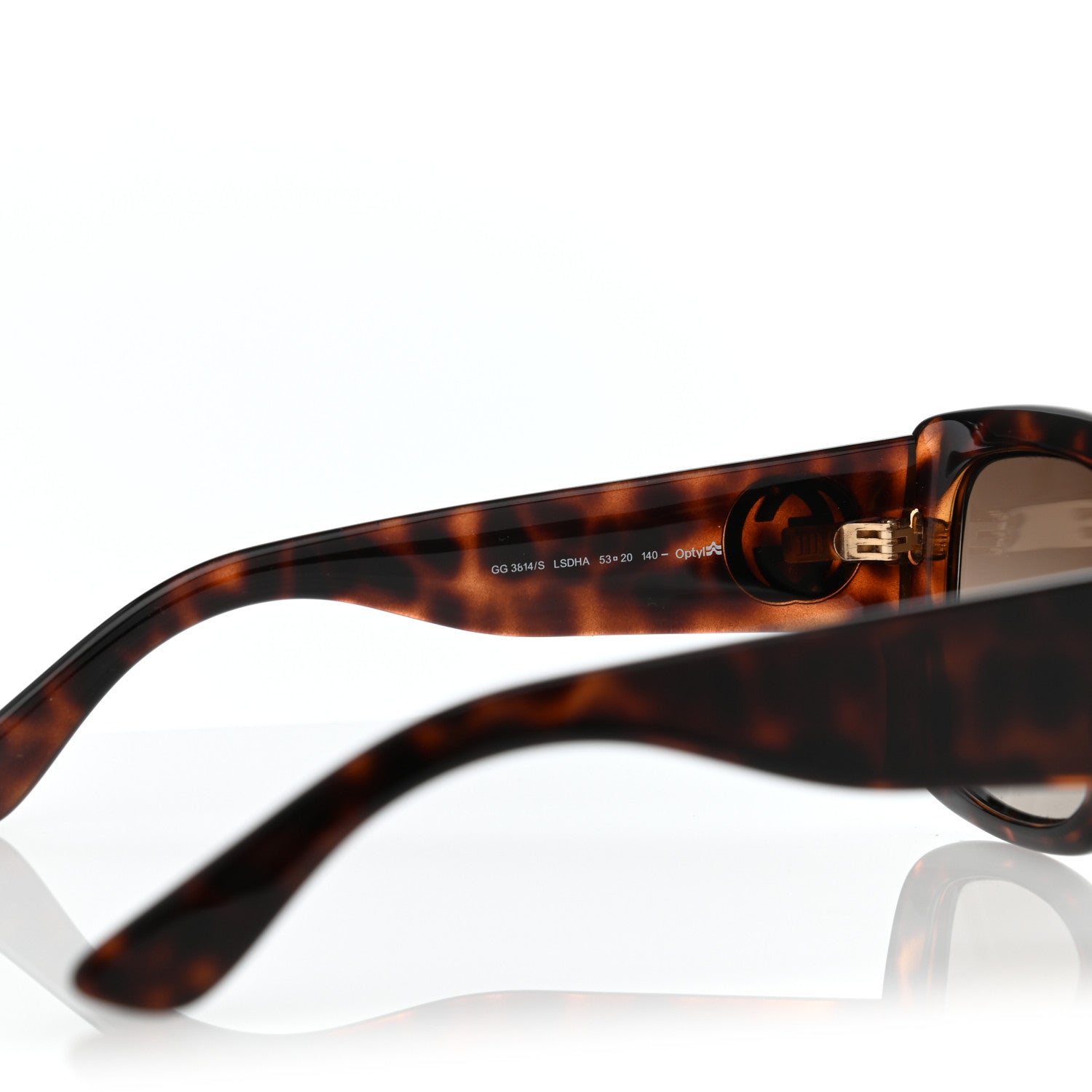 Gucci Acetate Square Frame Sunglasses GG 3814S Tortoise 5 of 7