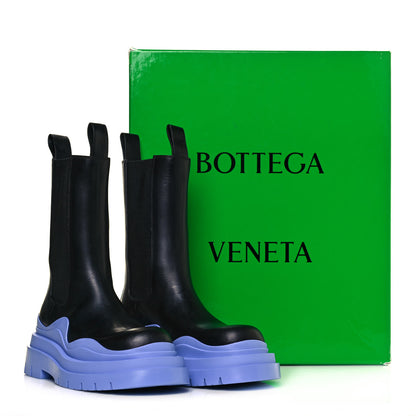 Bottega Veneta Calfskin The Tire Chelsea Boots 37 Black Periwinkle 10 of 10