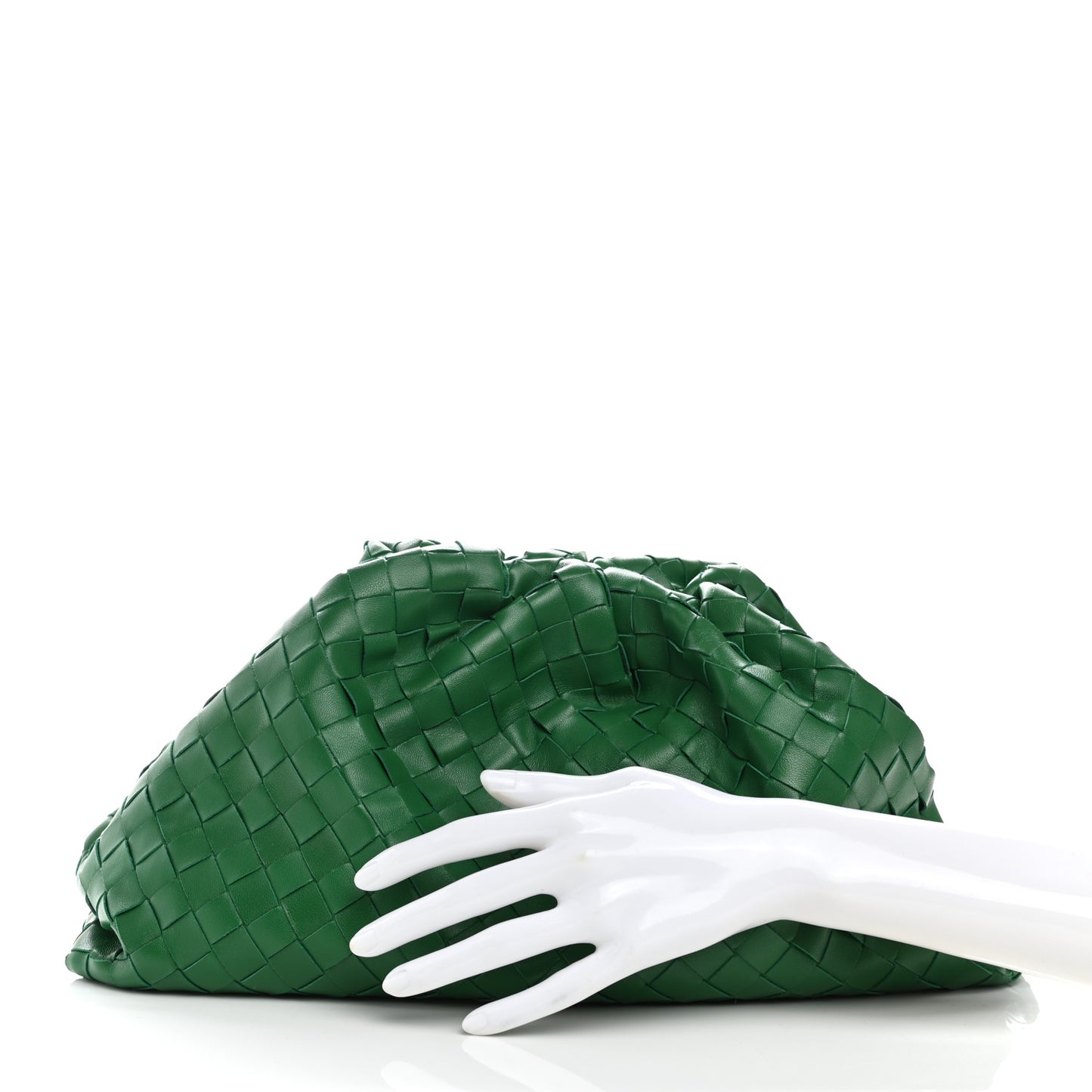 Nappa Maxi Intrecciato The Pouch Oversized Clutch Racing Green