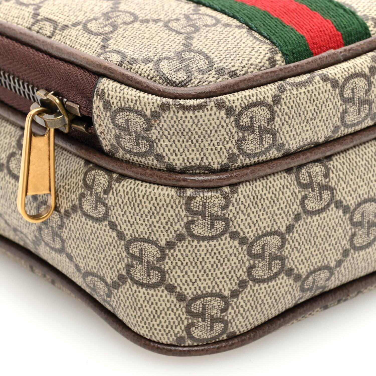 Gucci GG Supreme Monogram Web Mini Ophidia Double Zip Messenger Bag Beige New Acero 9 of 11
