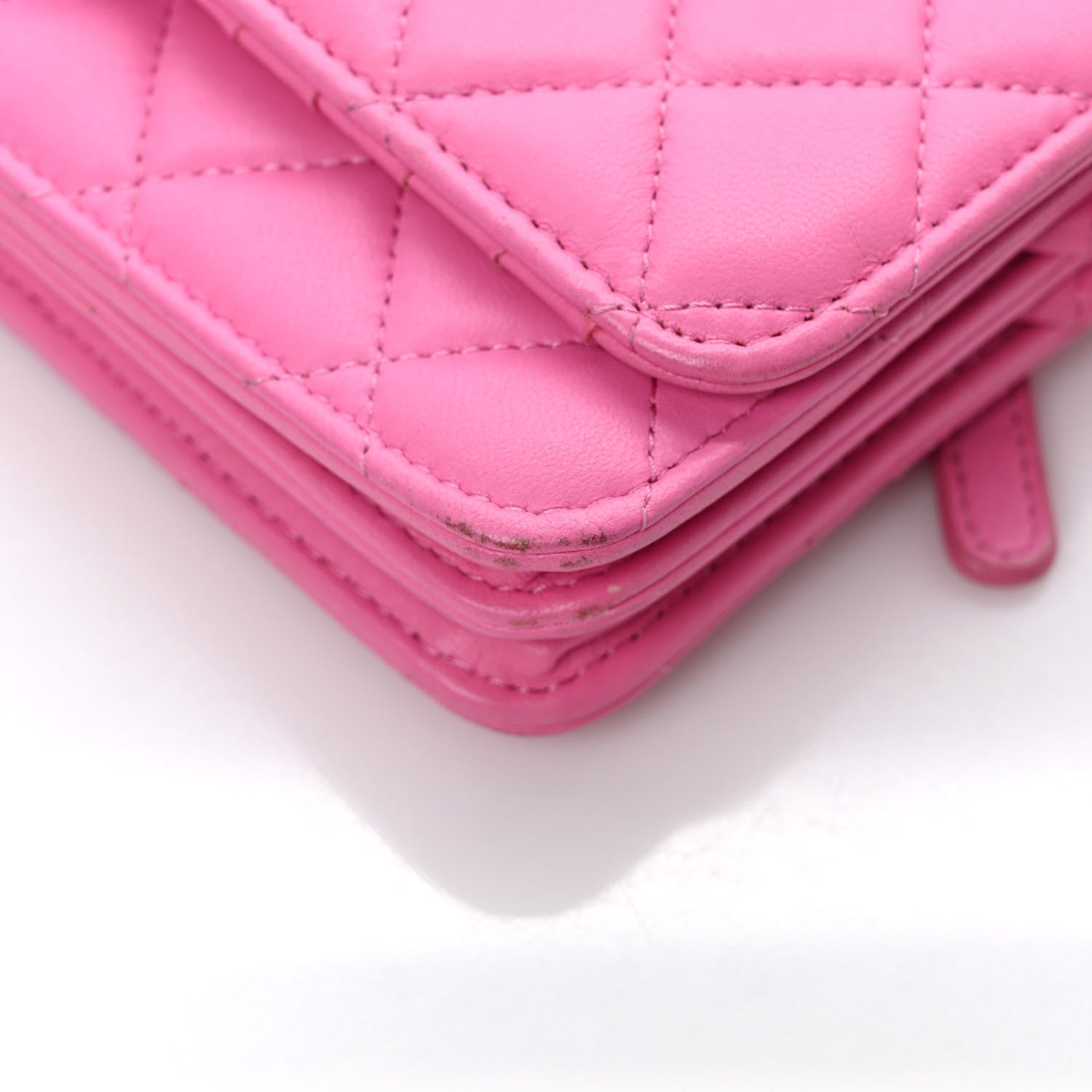Chanel Lambskin Quilted Mini Wallet On Chain WOC Pink 11 of 11