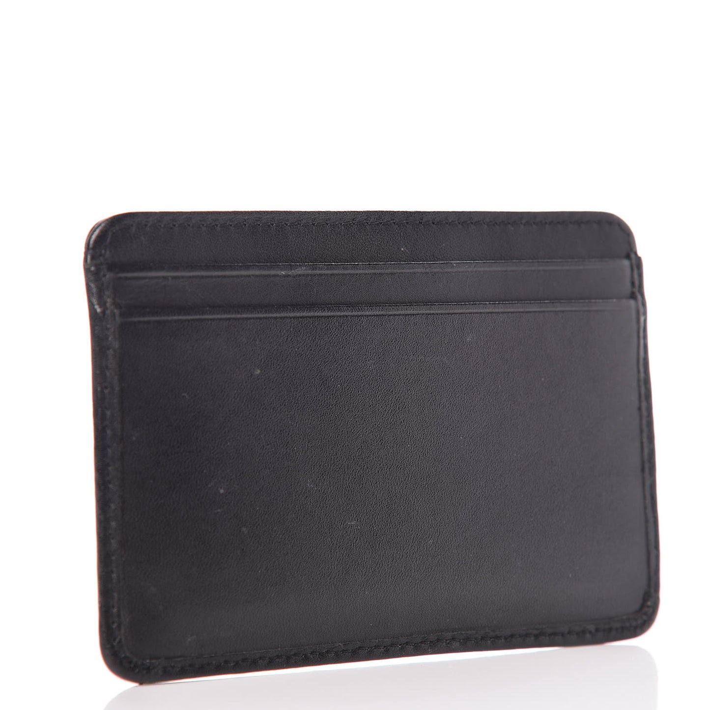 Calfskin Quilted Cambon Card Holder Black