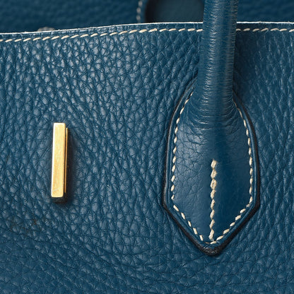 Hermes Taurillon Clemence Birkin 35 Bleu Thalassa 30 of 56