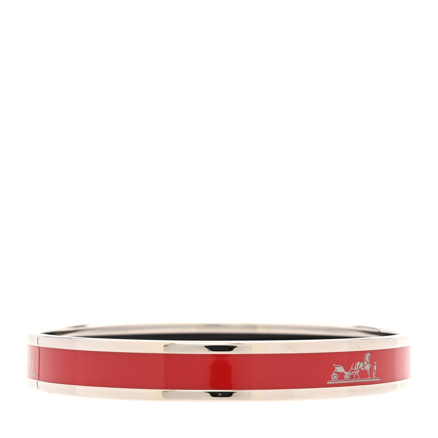 Enamel Printed Narrow Caleche Bracelet 65 Rouge H