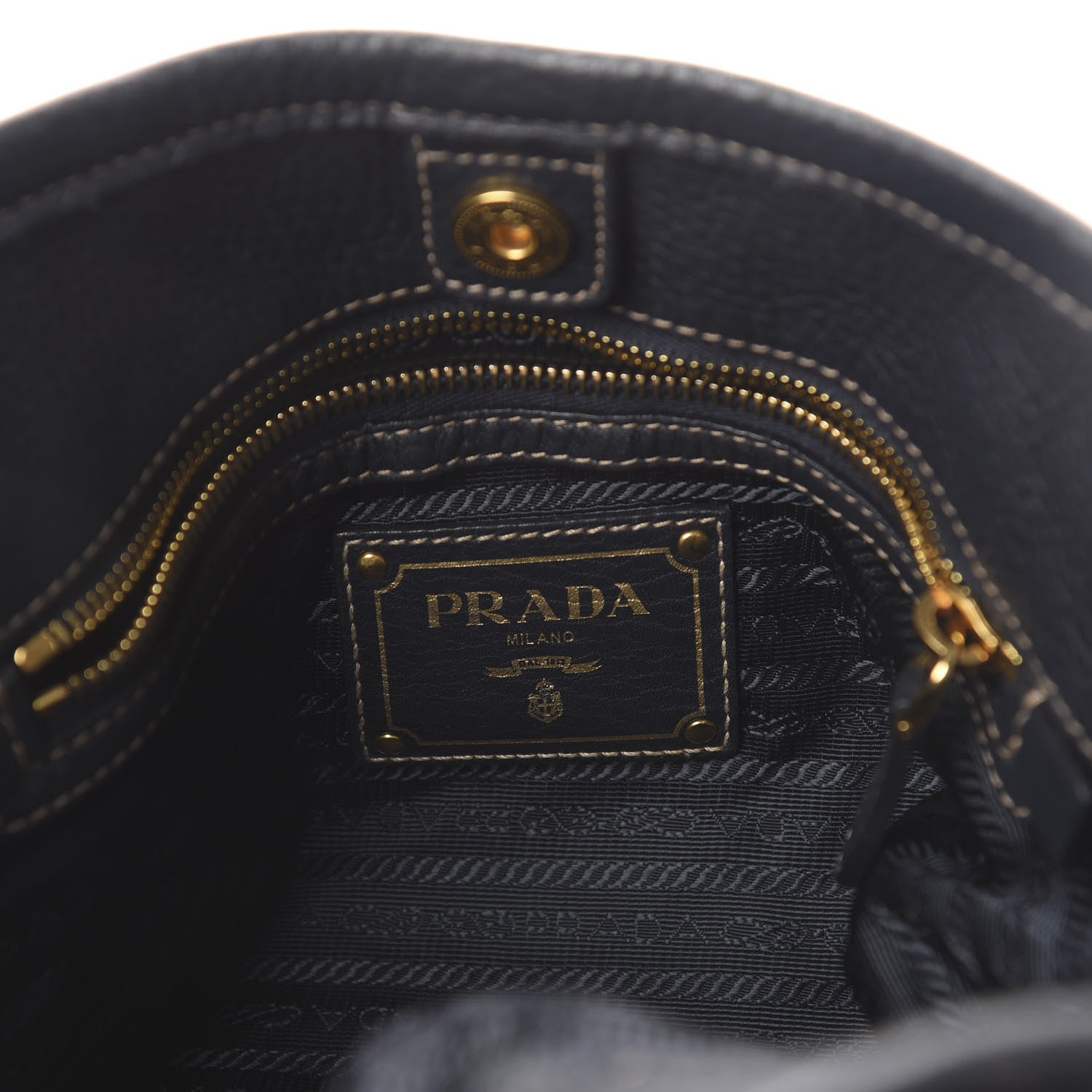 Prada Tessuto Nylon Vitello Daino Tote Blue 7 of 9