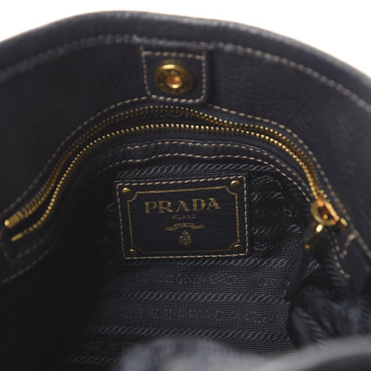 Prada Tessuto Nylon Vitello Daino Tote Blue 7 of 9