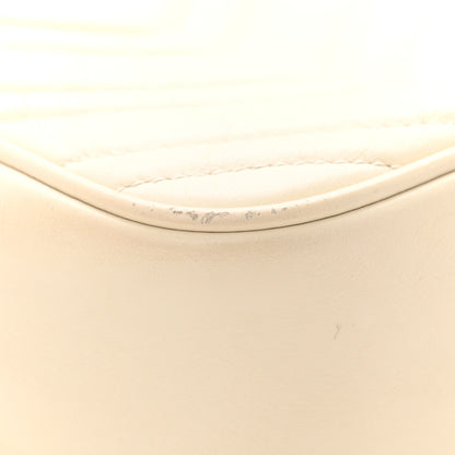 Gucci Calfskin Matelasse Small GG Marmont Chain Shoulder Bag White 11 of 13
