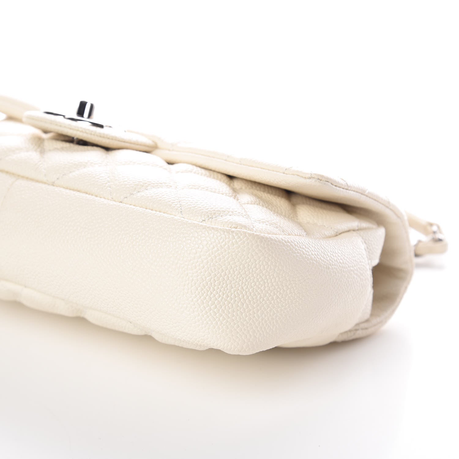 Chanel Caviar Quilted Medium Easy Flap Dark White 9 of 10