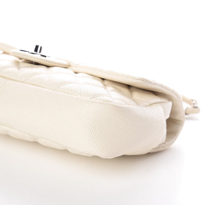 Chanel Caviar Quilted Medium Easy Flap Dark White 9 of 10