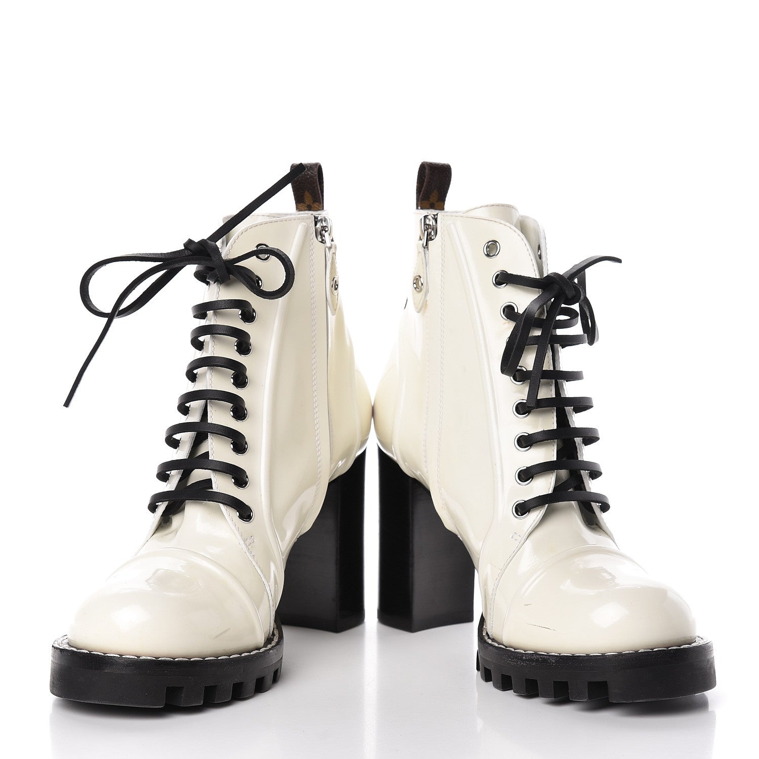 Louis Vuitton Patent Calfskin Spaceship Star Trail Ankle Boots 39 White 5 of 14