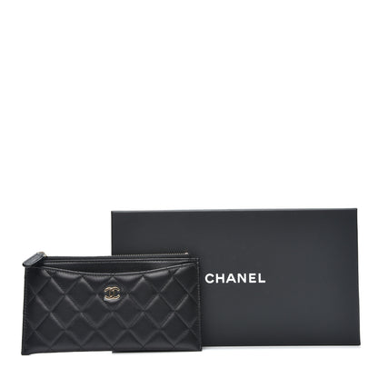 Chanel Lambskin Quilted Classic Zip Pouch Black 7 of 7