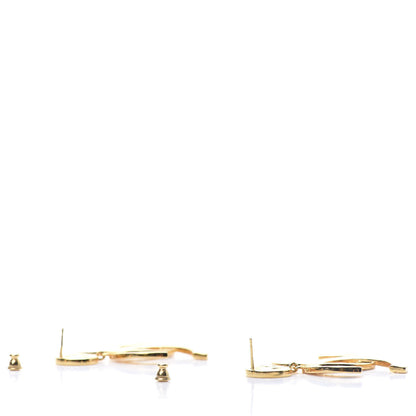 Chanel Metal Large Paris Button Earrings Gold 3 of 6