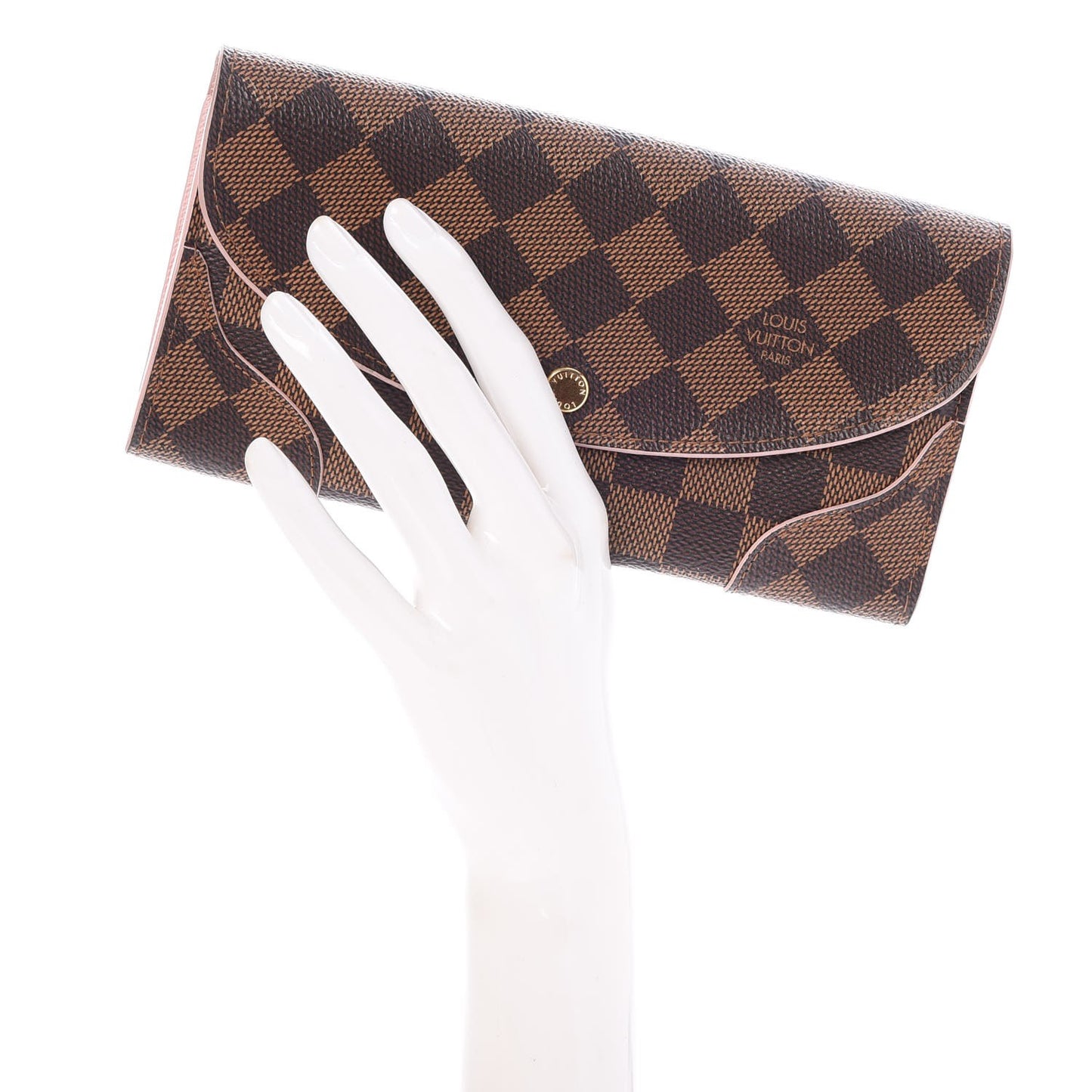 Damier Ebene Caissa Wallet Rose Ballerine