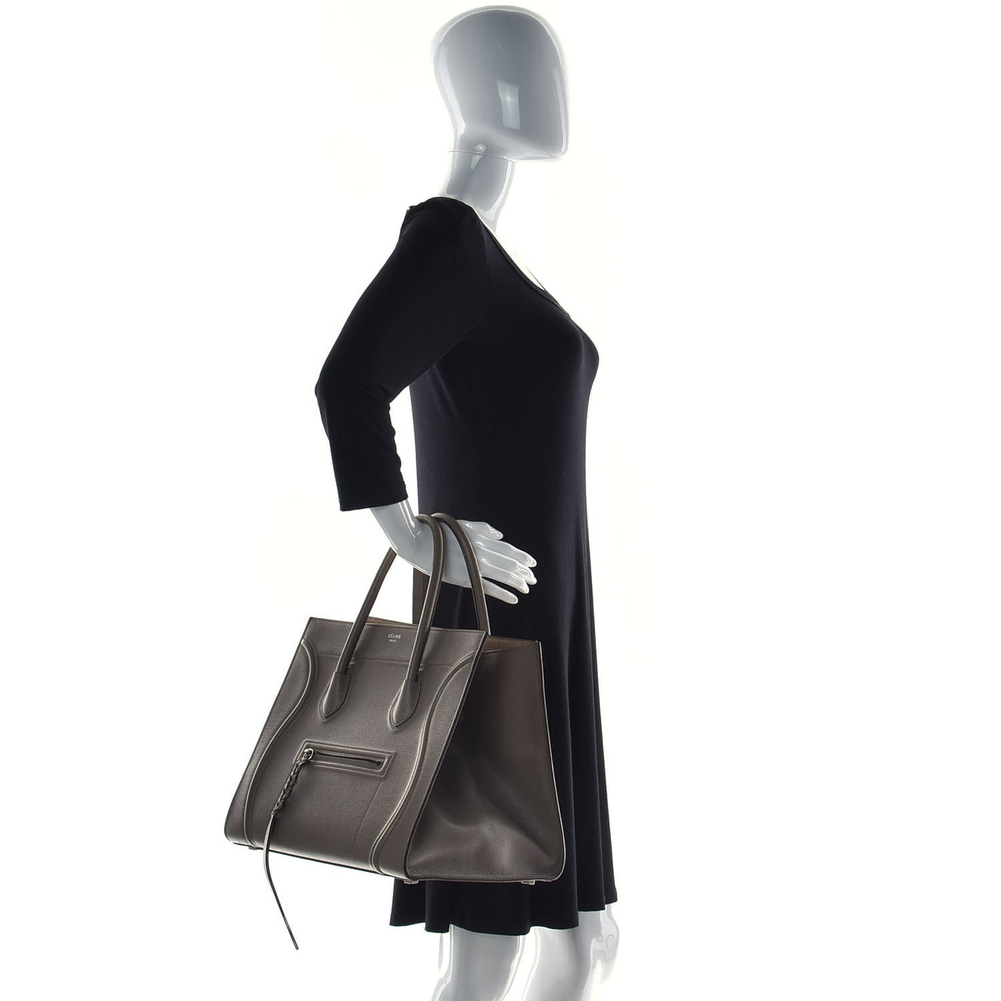 Baby Grained Calfskin Medium Phantom Luggage Taupe