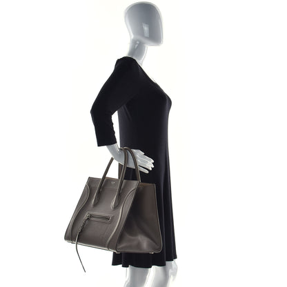 Celine Baby Grained Calfskin Medium Phantom Luggage Taupe 2 of 9