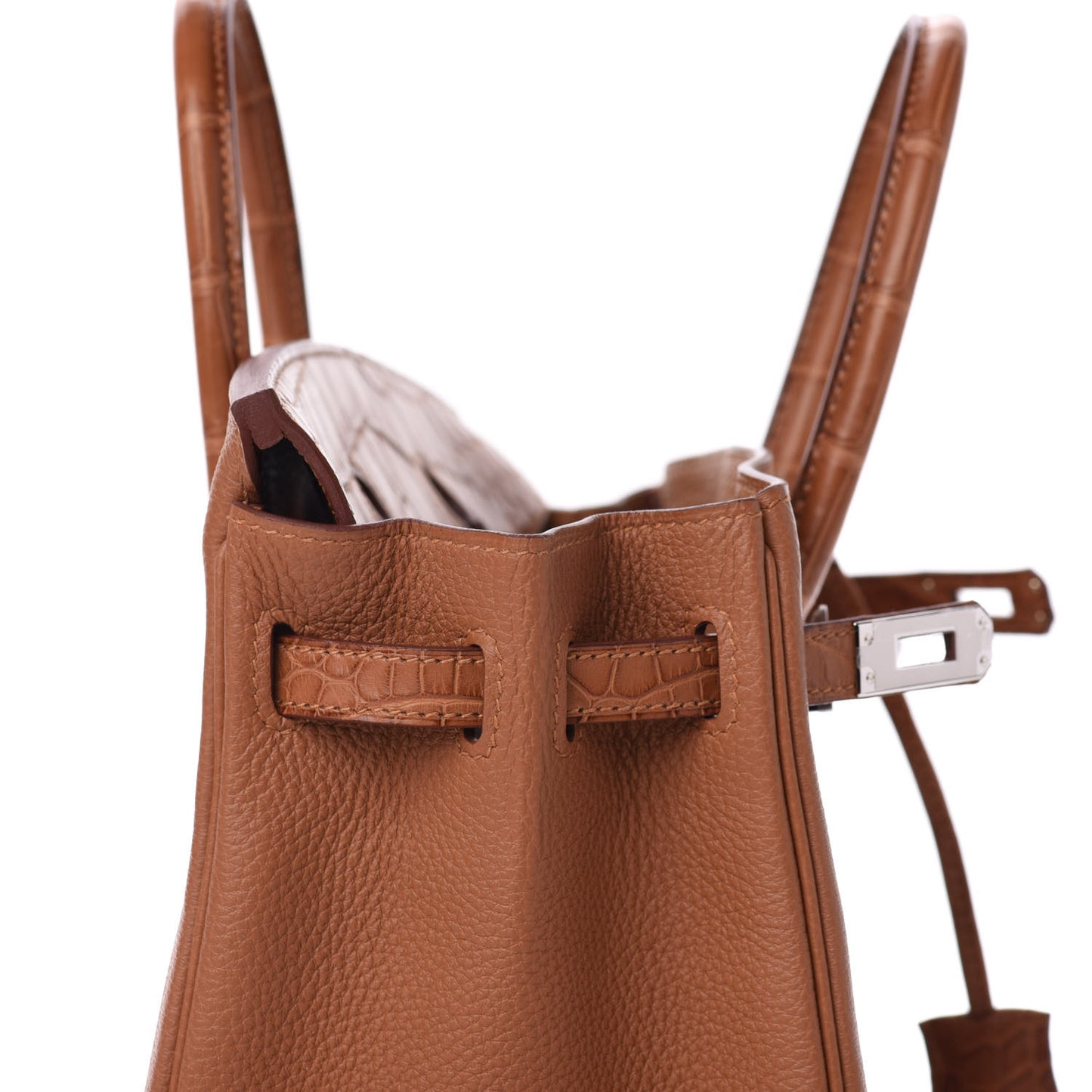 Togo Matte Alligator Birkin Touch 25 Gold