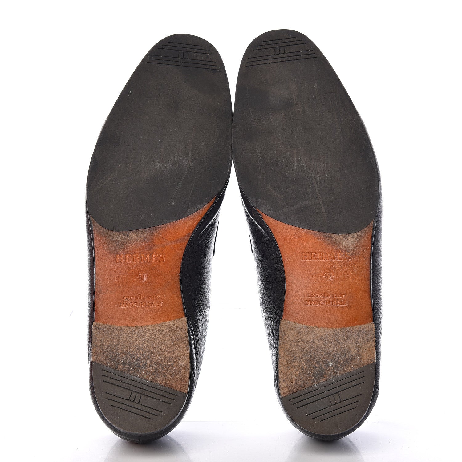 Hermes Goatskin Mens Paris Loafers 43 Black 7 of 20