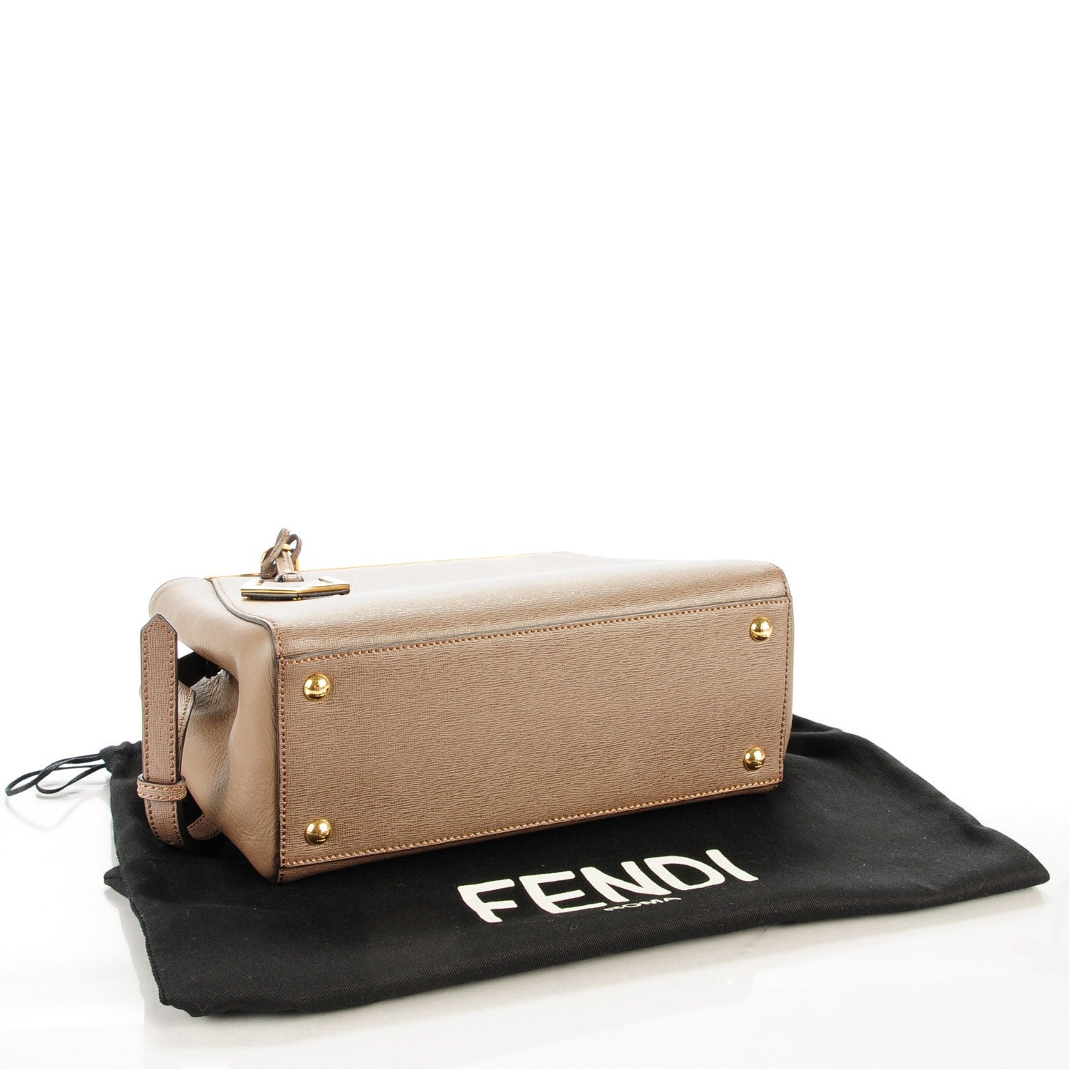 Fendi Vitello Elite Flamingo Petite 2Jours Tote Seppia 4 of 8