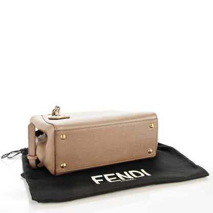 Fendi Vitello Elite Flamingo Petite 2Jours Tote Seppia 4 of 8