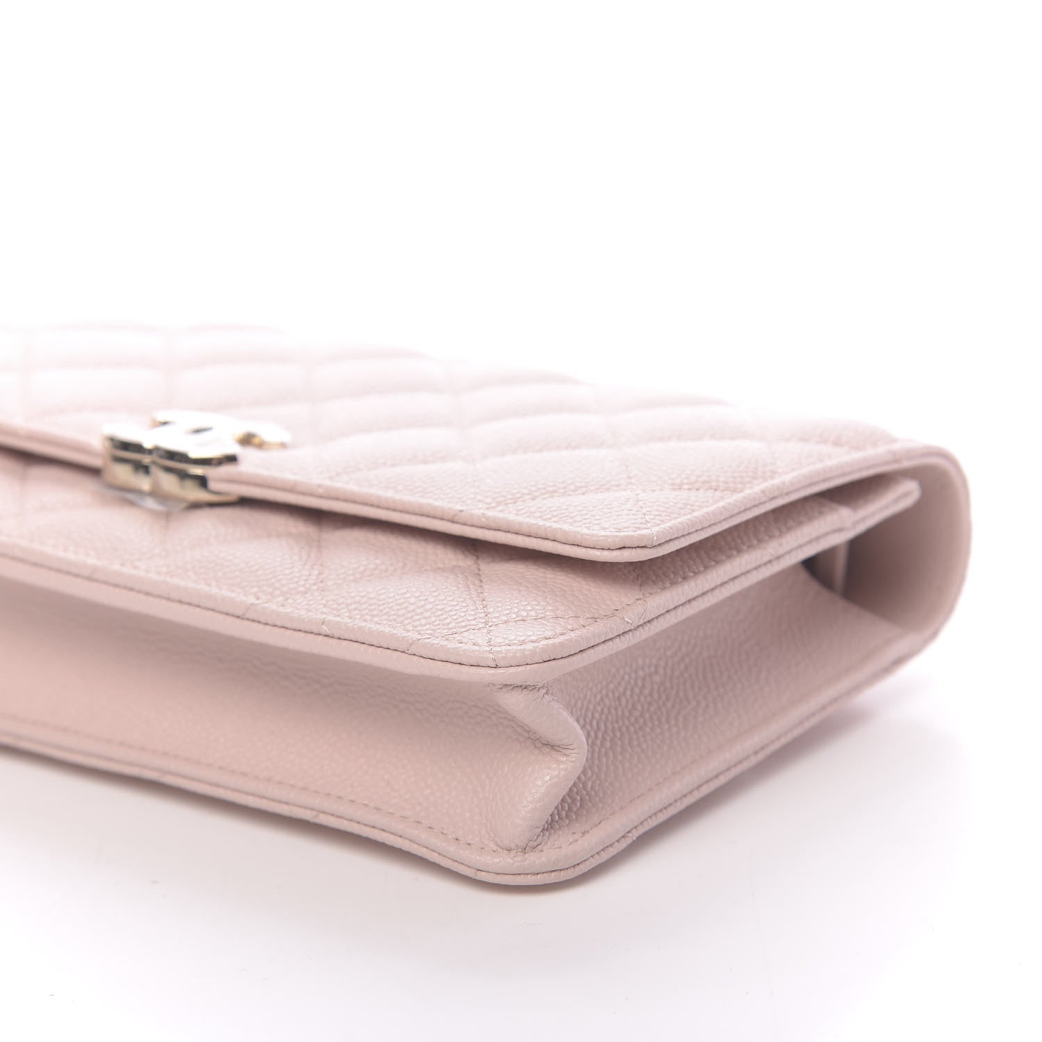 Chanel Caviar Quilted Enamel Wallet on Chain WOC Light Pink 10 of 12