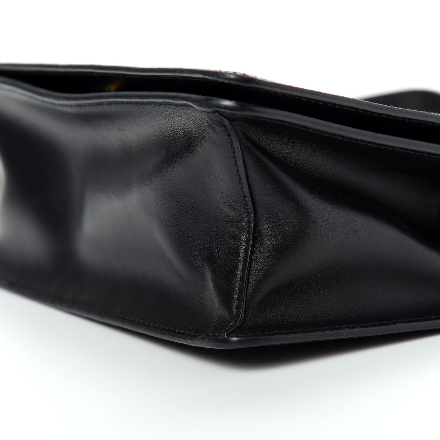 Saffiano Soft Calfskin Chain Crossbody Bag Black