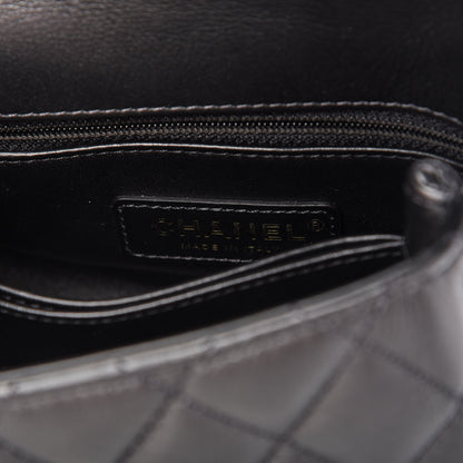 Chanel Calfskin Strass Quilted Extra Mini Coco Handle Flap Dark Silver 8 of 11