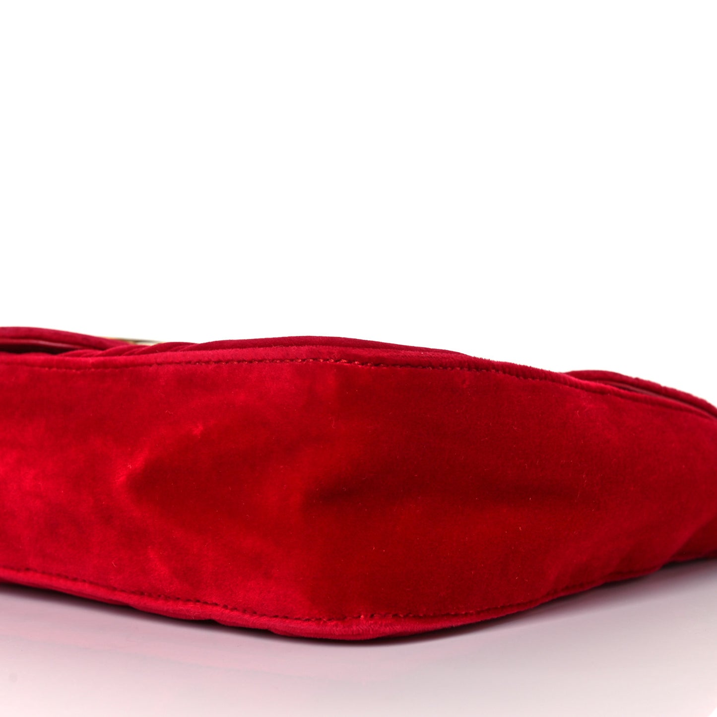 Velvet Matelasse Medium GG Marmont Shoulder Bag Hibiscus Red