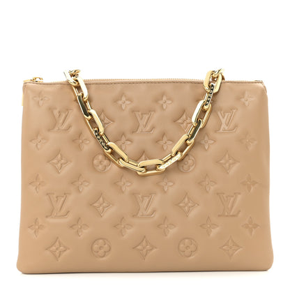 Louis Vuitton Lambskin Embossed Monogram Coussin PM Camel 1 of 9
