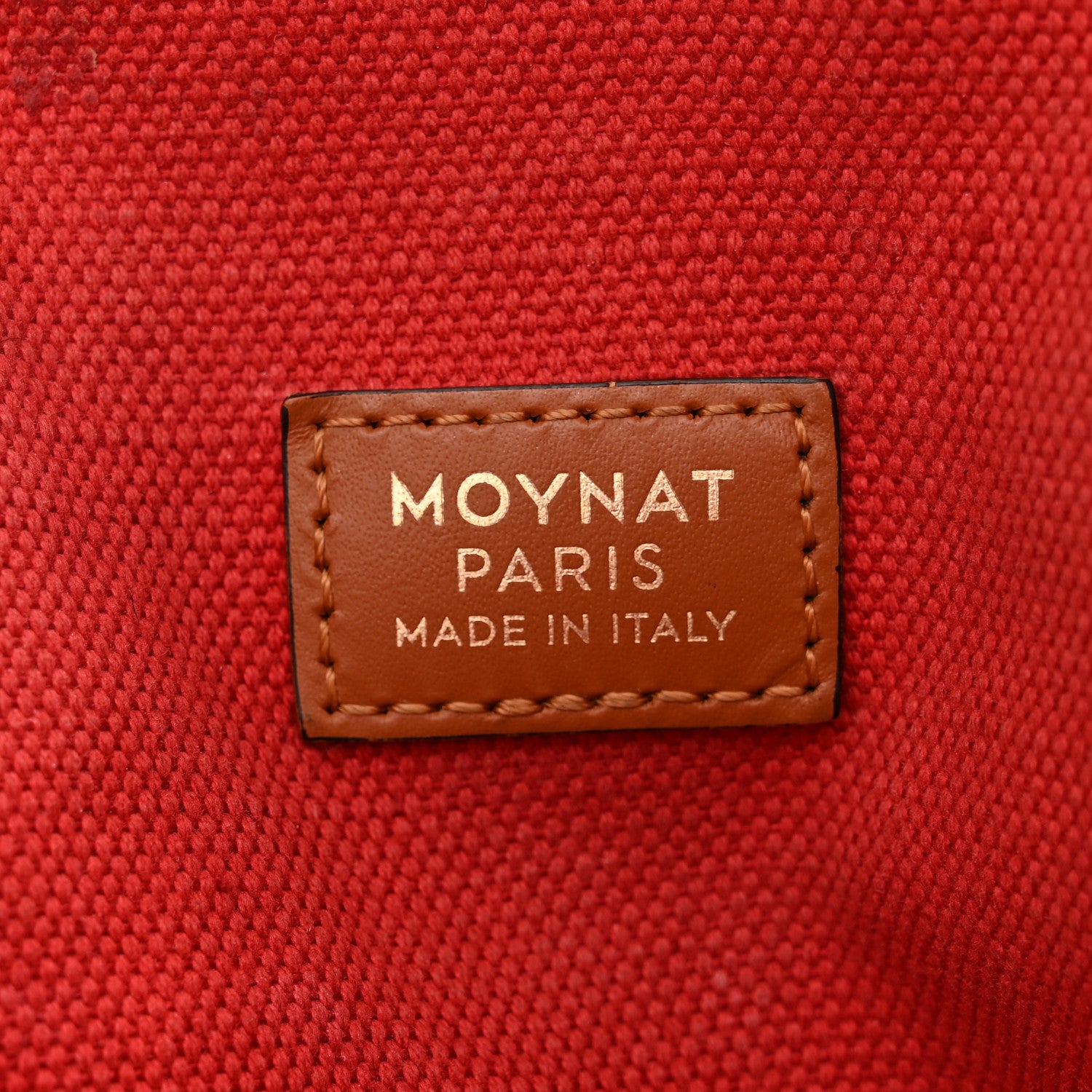 Moynat Grained Calfskin Canvas 1920 Oh! Tote Ruban Duo MM Indigo Bronze Cognac 6 of 15