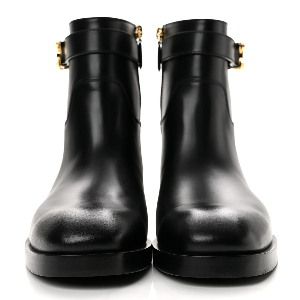 Chanel Calfskin CC Buckle Ankle Boots 41 Black 3 of 10