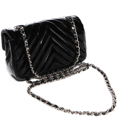 Chanel Patent Chevron Quilted Extra Mini Flap Black 3 of 8