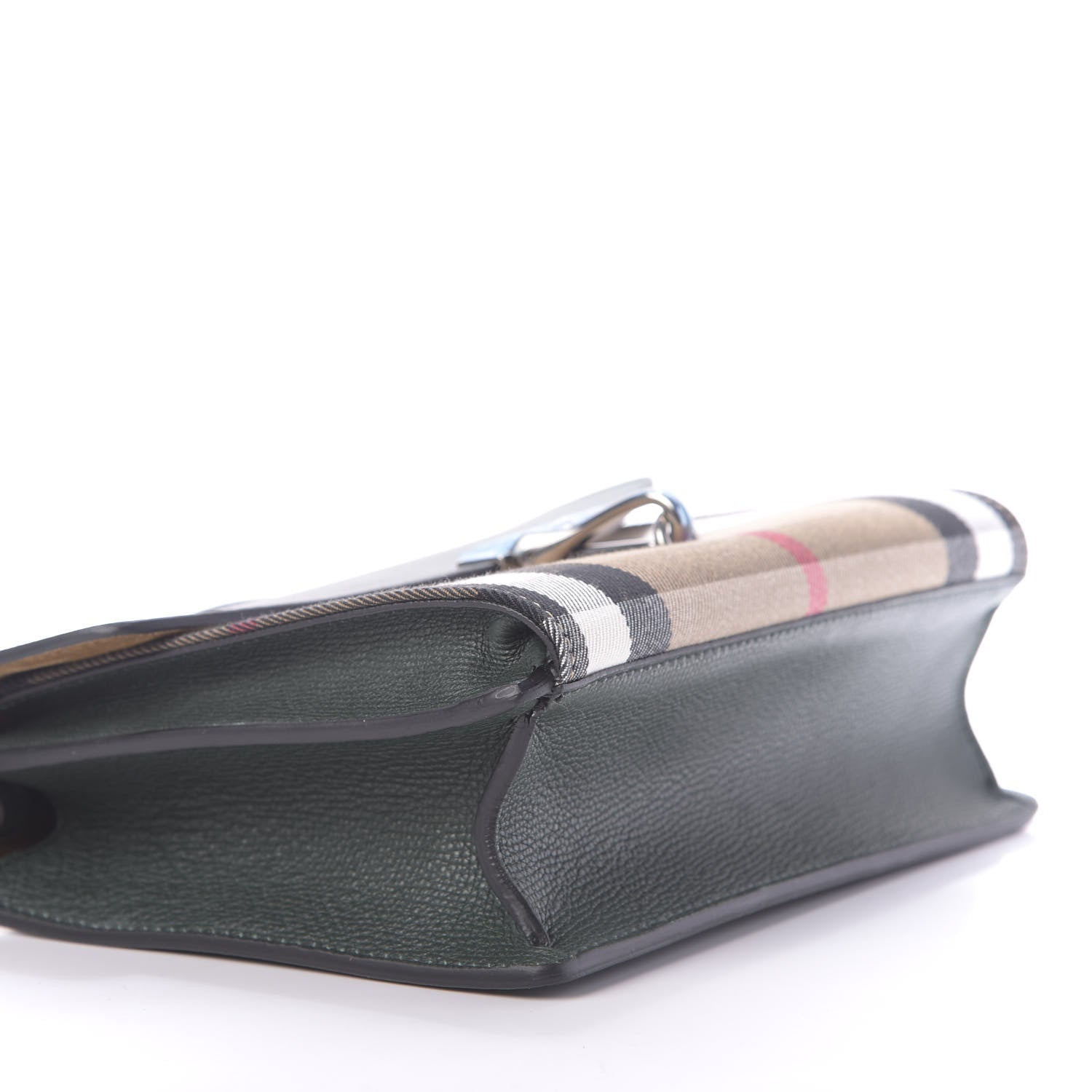 Burberry Grainy Calfskin House Check Small Macken Crossbody Bag Dark Bottle Green 6 of 12