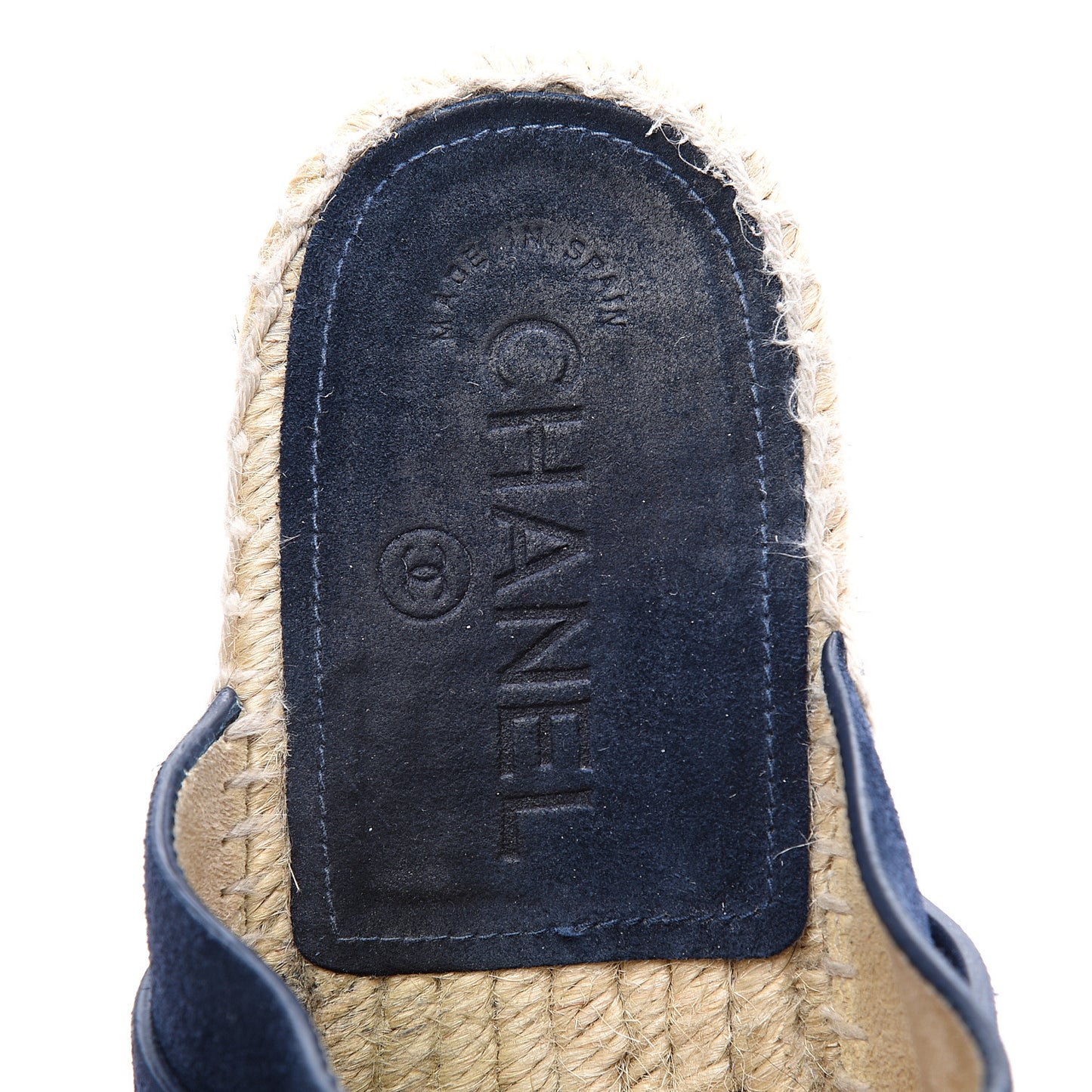 Suede Calfskin CC Turn Lock Clog 40 Navy