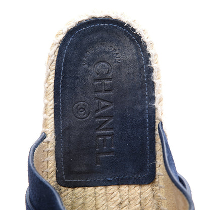 Chanel Suede Calfskin CC Turn Lock Clog 40 Navy 8 of 10