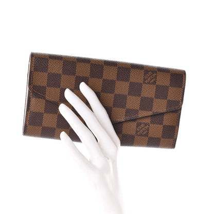 Louis Vuitton Damier Ebene Sarah Wallet NM Rose Ballerine 2 of 7