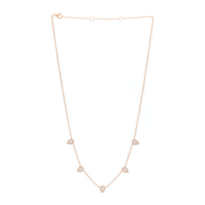 Parker & West by FASHIONPHILE 14K Rose Gold Diamond .81ctw Pear Cut Five Station Necklace 3 of 4