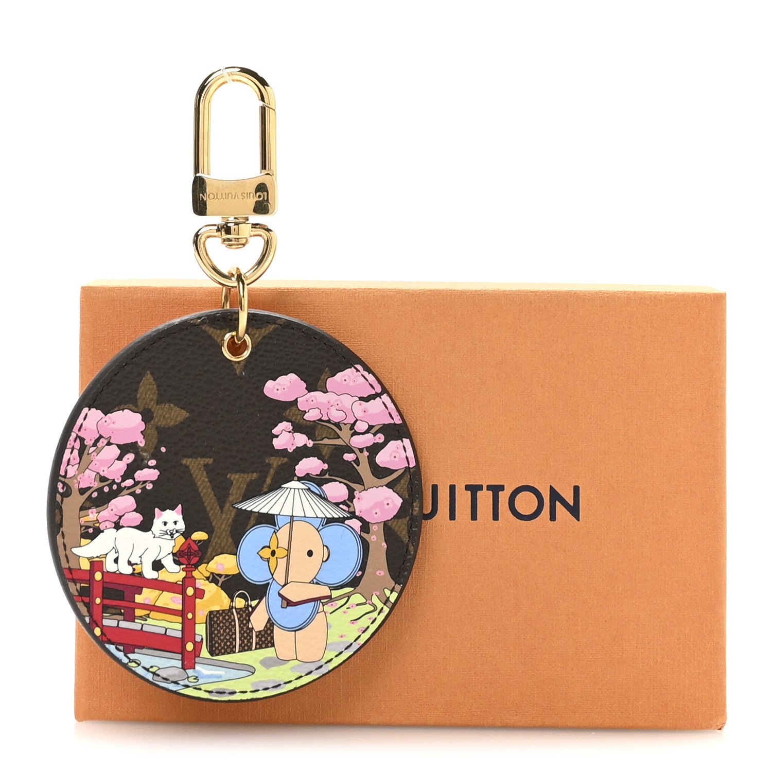 Louis Vuitton Monogram 2021 Christmas Animation Japanese Garden Bag Charm Key Ring Wisteria Pink 5 of 5