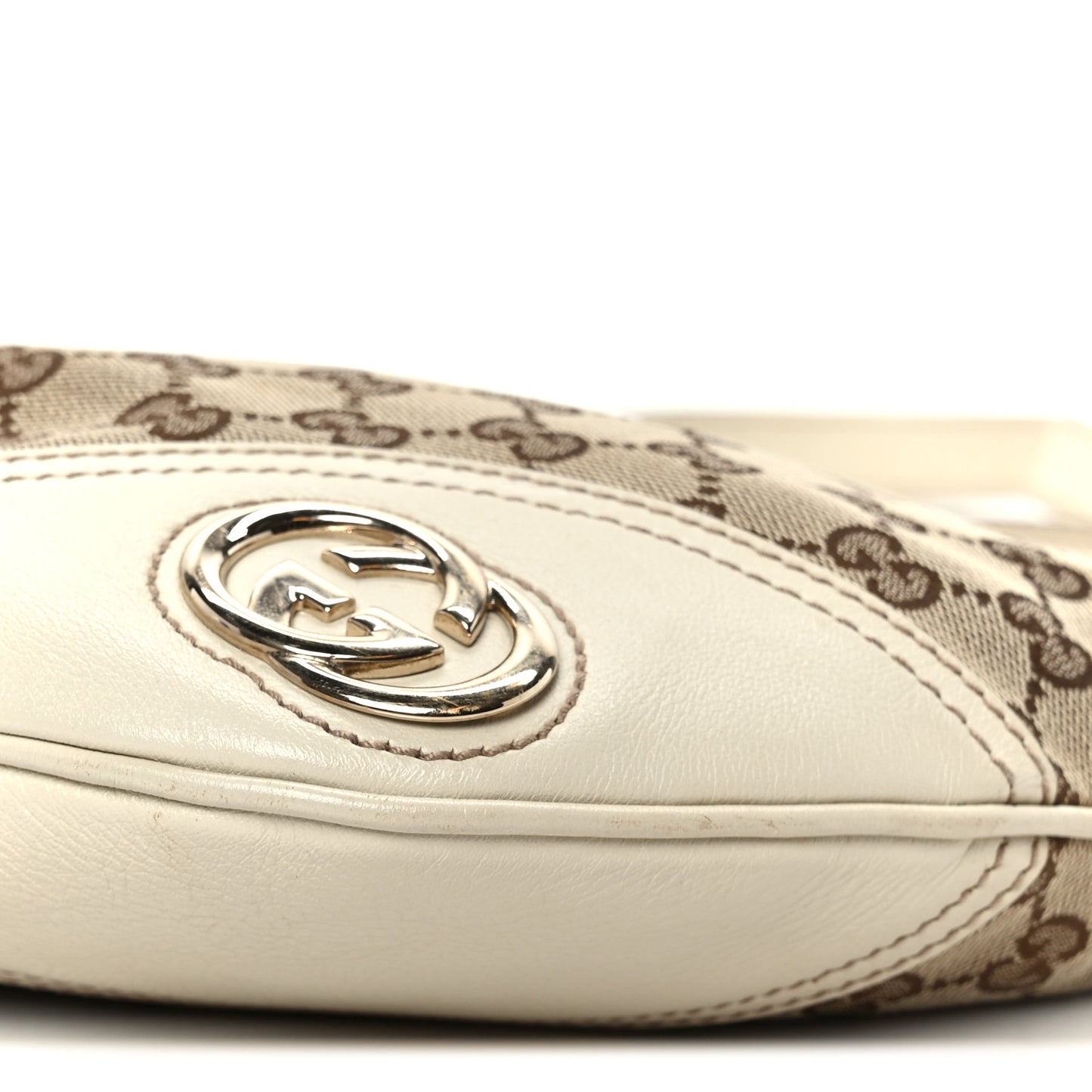 Monogram Medium New Britt Half Moon Hobo White