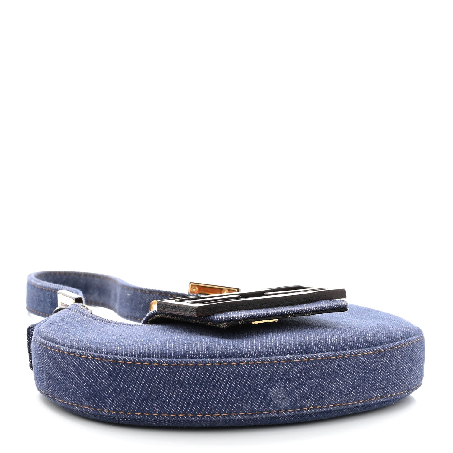 Fendi Denim Vitello King Cuoio Mini Cookie Hobo Bag Blue Ebano 4 of 10