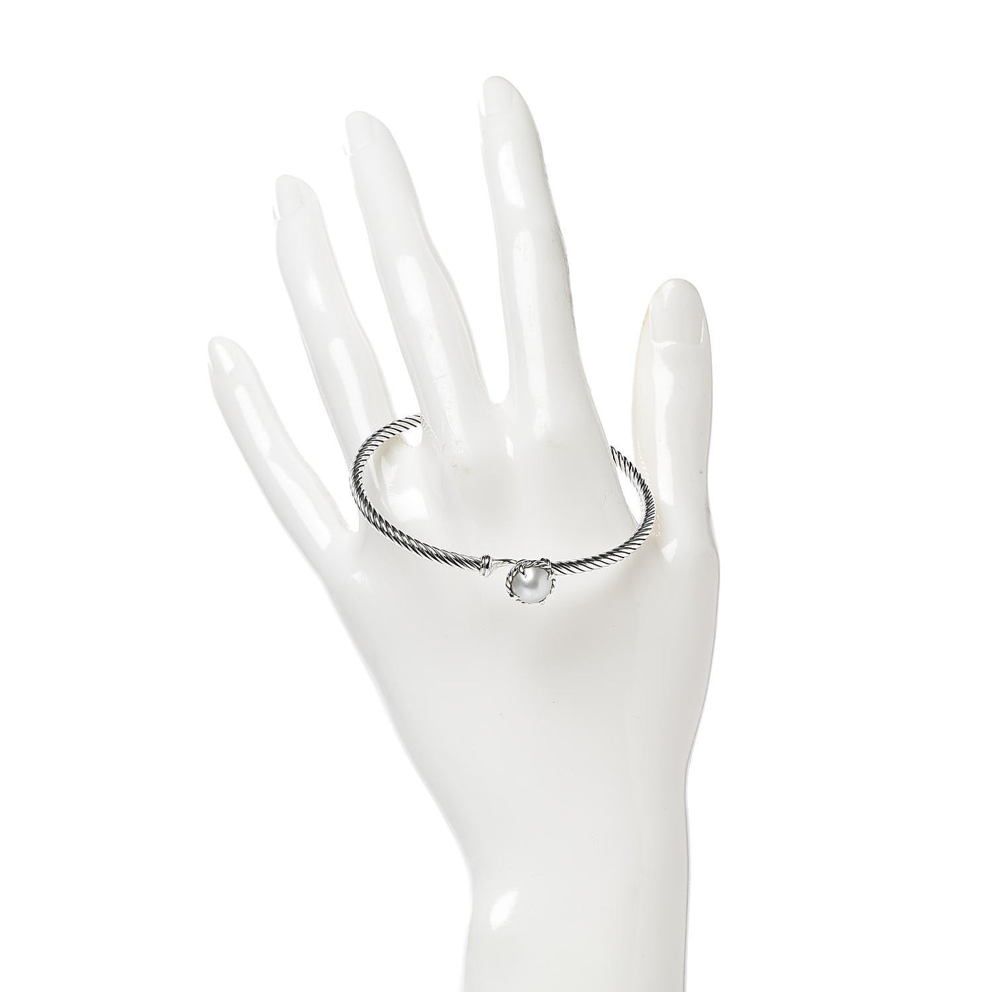Sterling Silver Pearl 3mm Chatelaine Bracelet