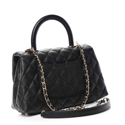 Chanel Caviar Lizard Embossed Quilted Mini Coco Handle Flap Black 3 of 11